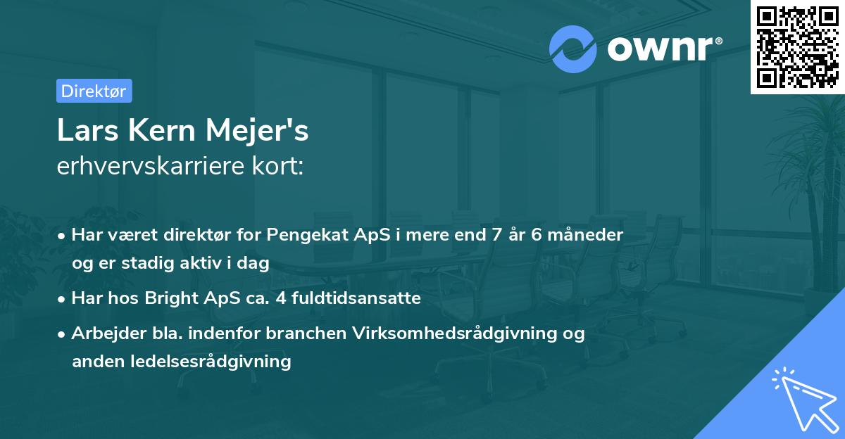Lars Kern Mejer's erhvervskarriere kort