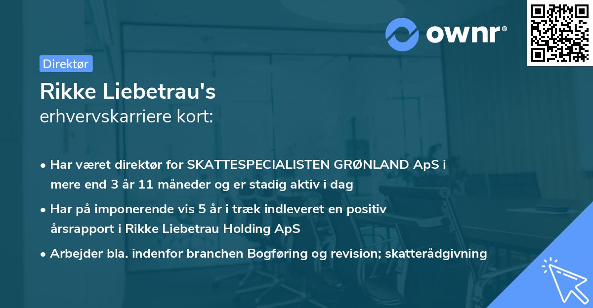 Rikke Liebetrau's erhvervskarriere kort