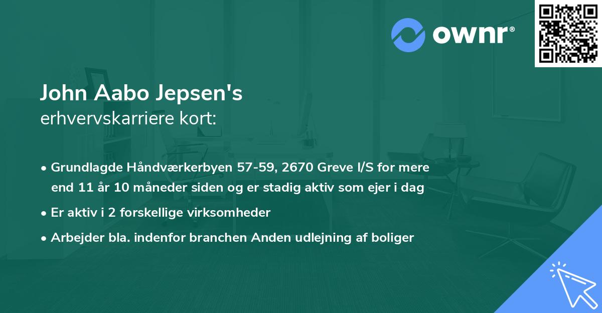 John Aabo Jepsen's erhvervskarriere kort