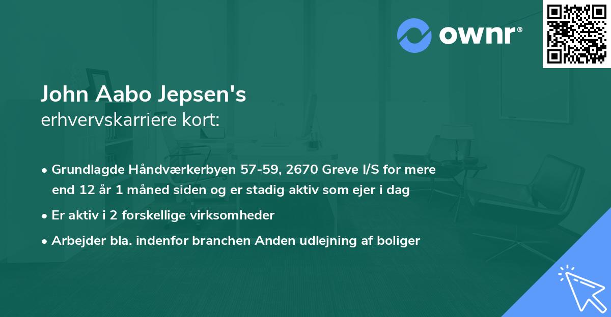 John Aabo Jepsen's erhvervskarriere kort