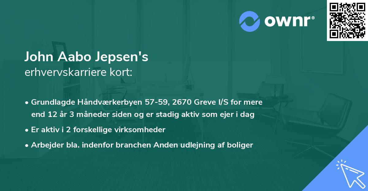 John Aabo Jepsen's erhvervskarriere kort