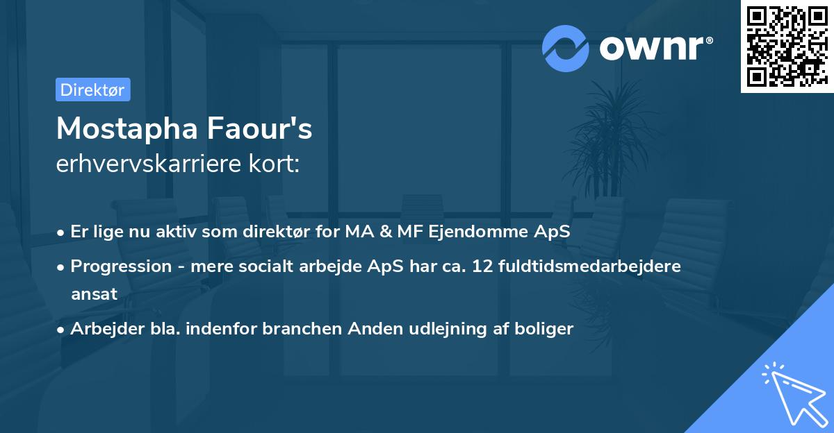 Mostapha Faour's erhvervskarriere kort
