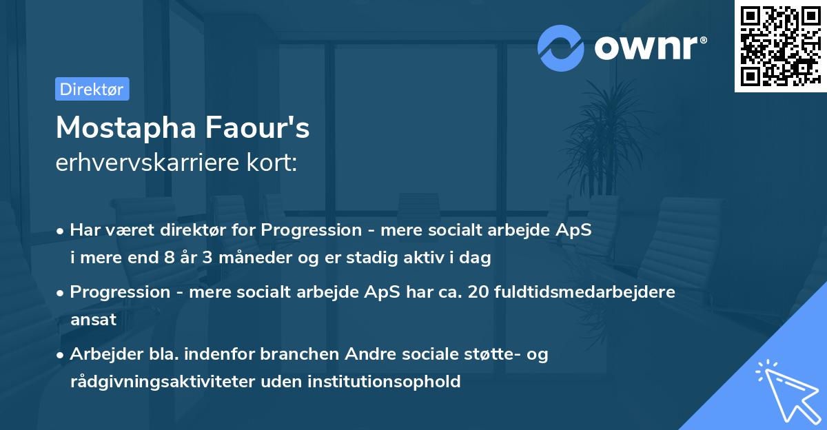 Mostapha Faour's erhvervskarriere kort