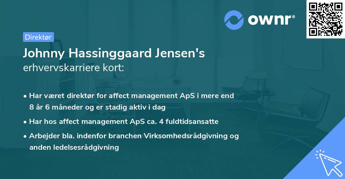 Johnny Hassinggaard Jensen's erhvervskarriere kort