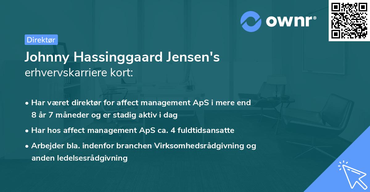 Johnny Hassinggaard Jensen's erhvervskarriere kort
