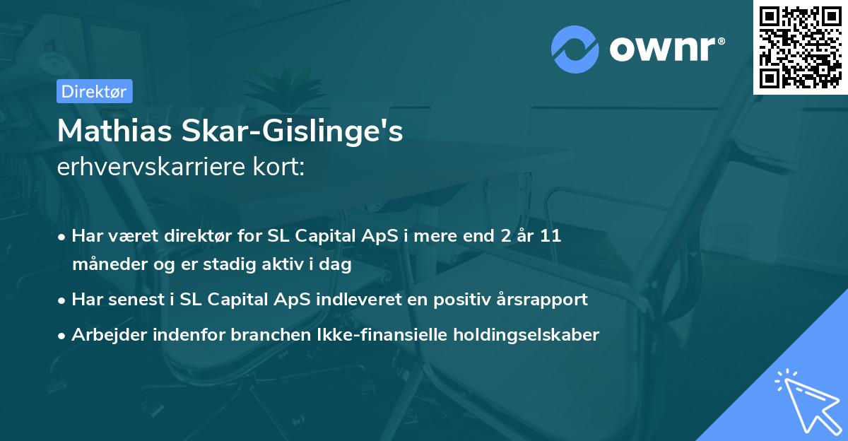 Mathias Skar-Gislinge's erhvervskarriere kort