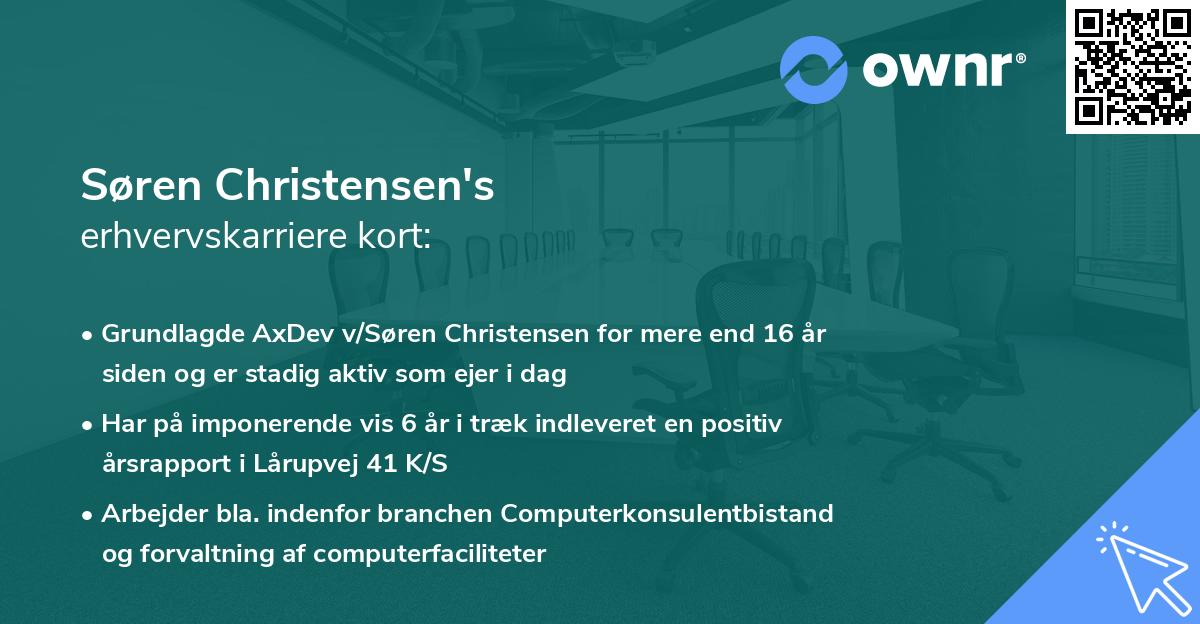 Søren Christensen's erhvervskarriere kort