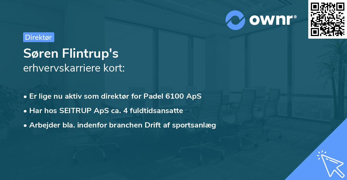 Søren Flintrup's erhvervskarriere kort