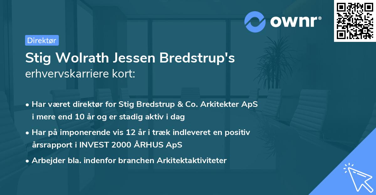 Stig Wolrath Jessen Bredstrup's erhvervskarriere kort