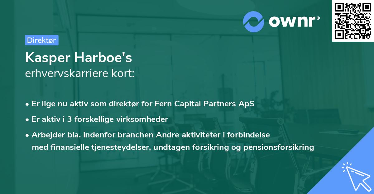 Kasper Harboe's erhvervskarriere kort