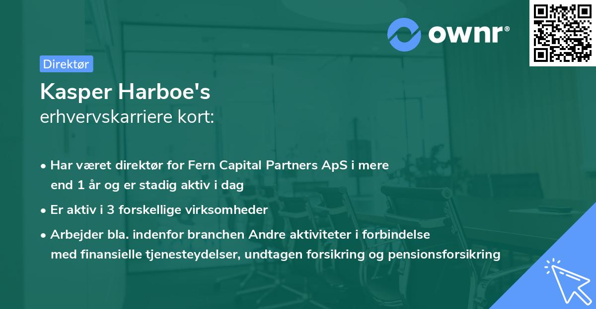 Kasper Harboe's erhvervskarriere kort