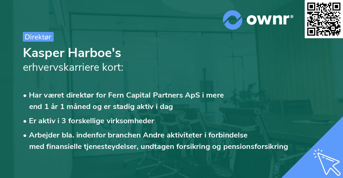 Kasper Harboe's erhvervskarriere kort