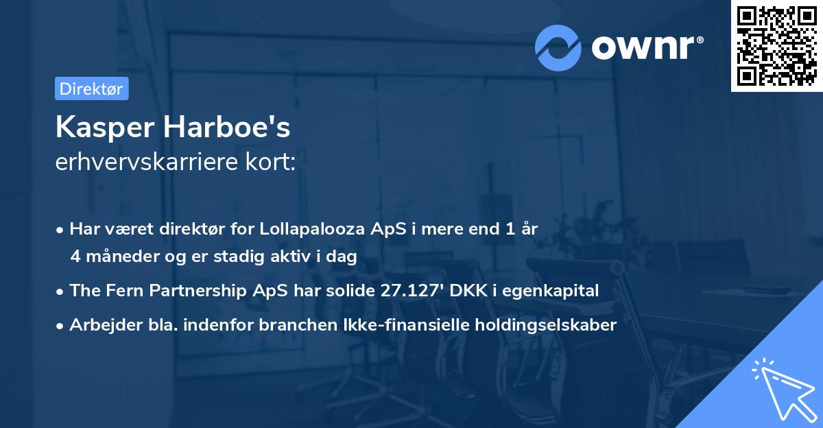 Kasper Harboe's erhvervskarriere kort