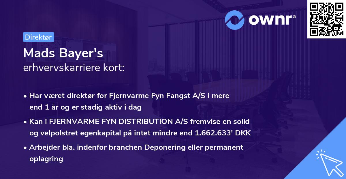 Mads Bayer's erhvervskarriere kort