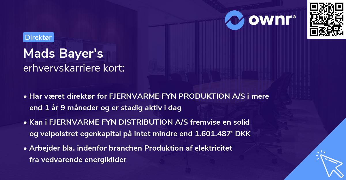 Mads Bayer's erhvervskarriere kort
