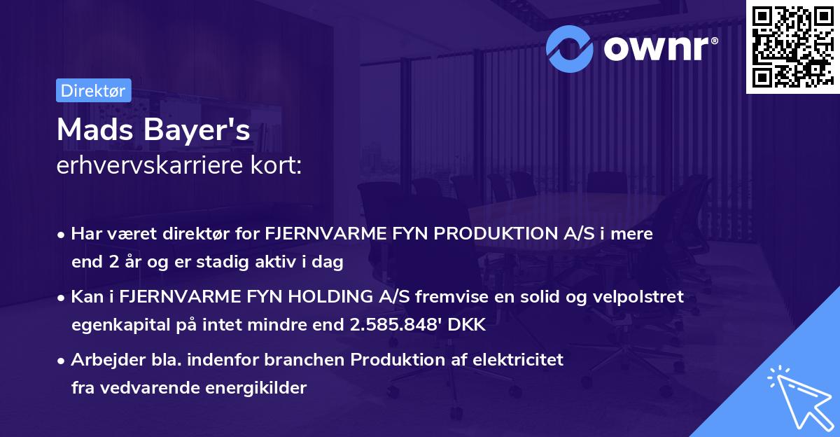 Mads Bayer's erhvervskarriere kort