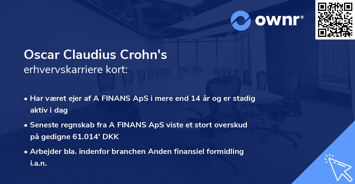 Oscar Claudius Crohn's erhvervskarriere kort