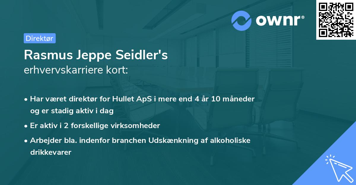 Rasmus Jeppe Seidler's erhvervskarriere kort