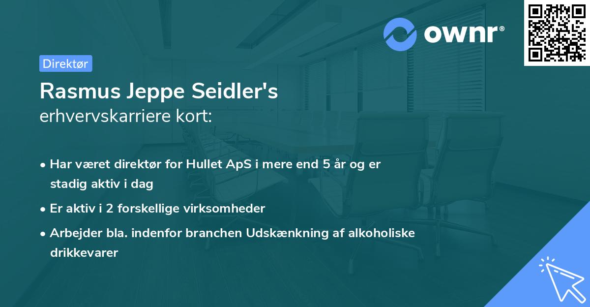Rasmus Jeppe Seidler's erhvervskarriere kort