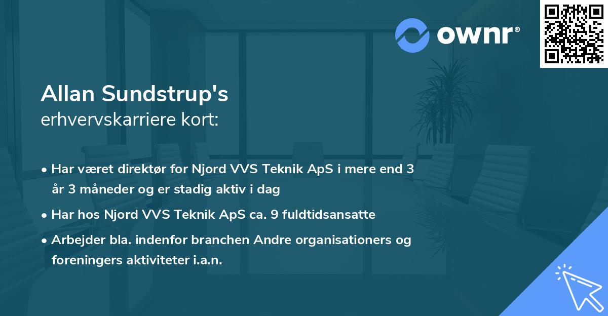 Allan Sundstrup's erhvervskarriere kort