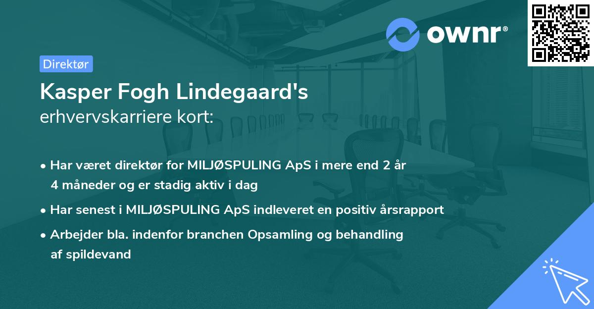 Kasper Fogh Lindegaard's erhvervskarriere kort