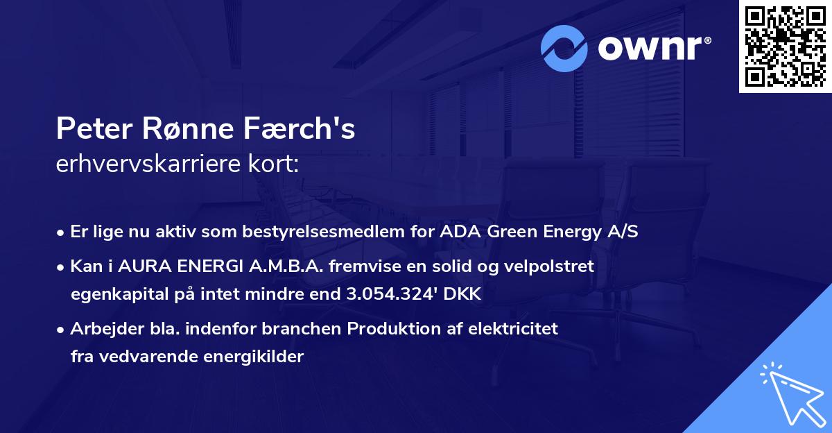 Peter Rønne Færch's erhvervskarriere kort