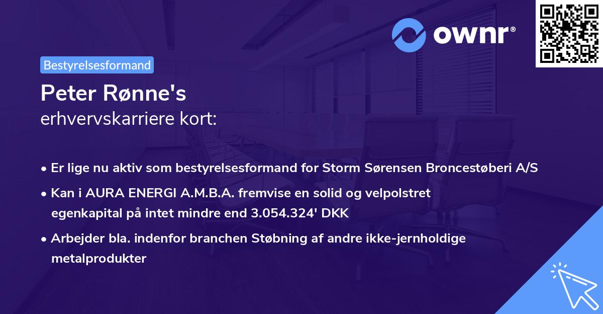 Peter Rønne's erhvervskarriere kort
