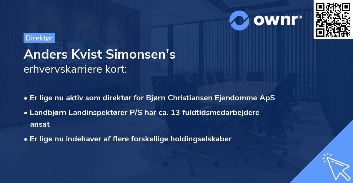 Anders Kvist Simonsen's erhvervskarriere kort