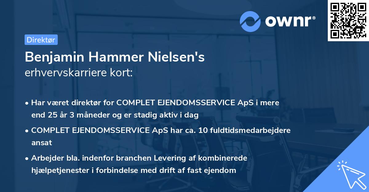 Benjamin Hammer Nielsen's erhvervskarriere kort