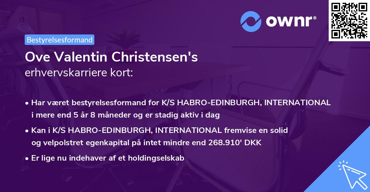 Ove Valentin Christensen's erhvervskarriere kort