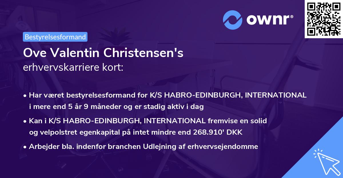 Ove Valentin Christensen's erhvervskarriere kort