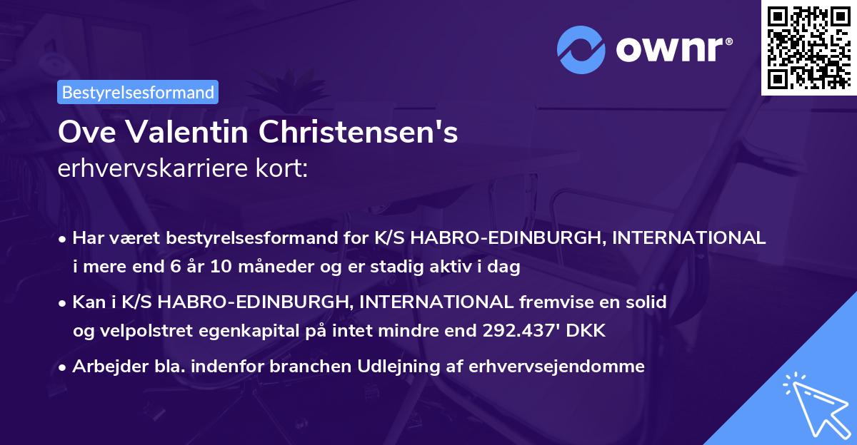 Ove Valentin Christensen's erhvervskarriere kort