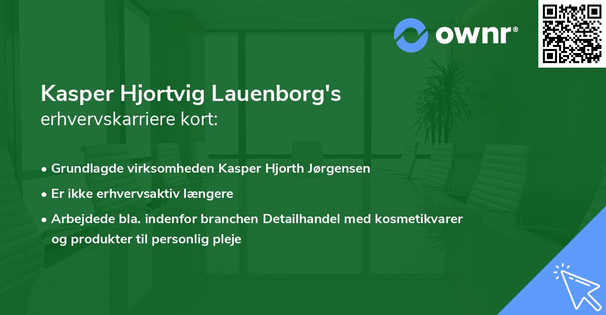 Kasper Hjortvig Lauenborg's erhvervskarriere kort