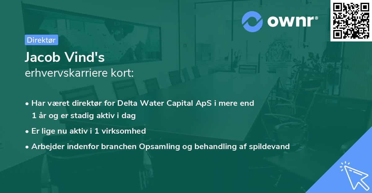 Jacob Vind's erhvervskarriere kort