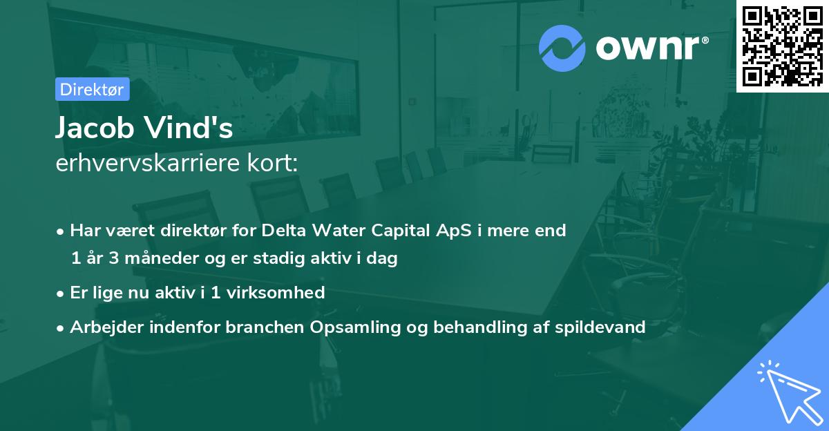 Jacob Vind's erhvervskarriere kort