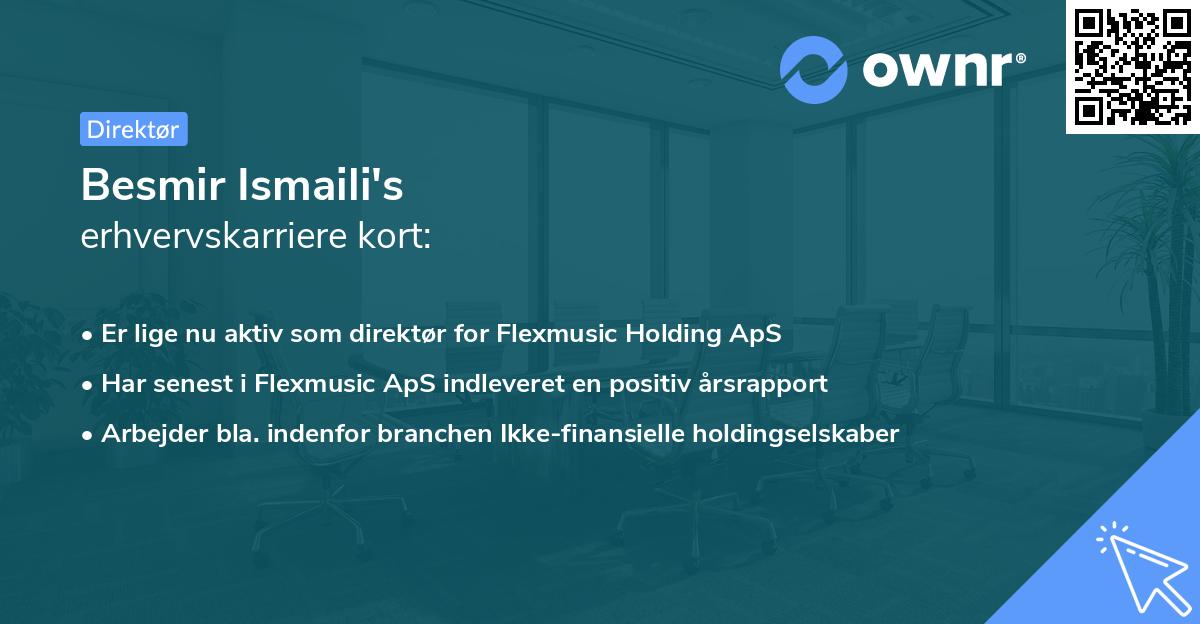 Besmir Ismaili's erhvervskarriere kort