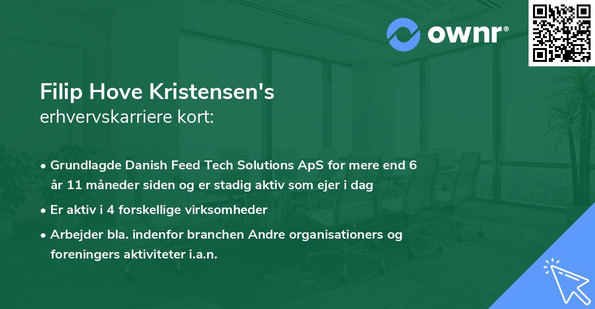 Filip Hove Kristensen's erhvervskarriere kort