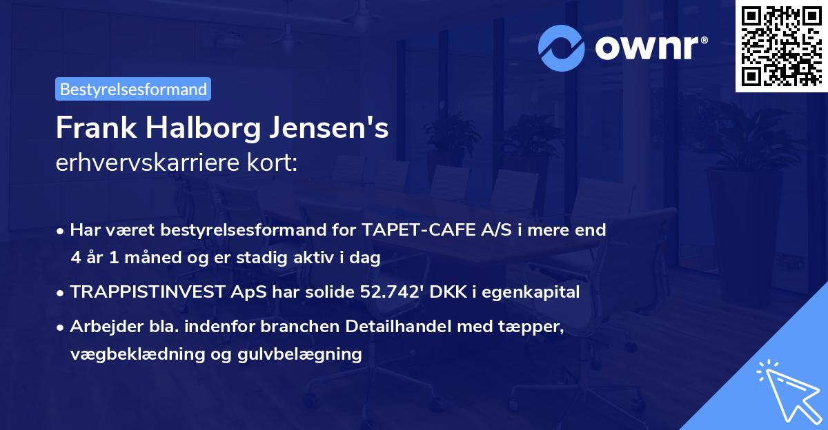 Frank Halborg Jensen's erhvervskarriere kort