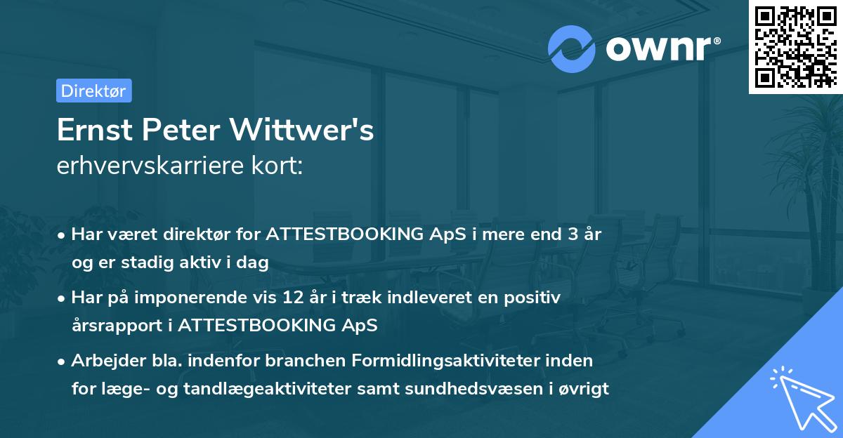 Ernst Peter Wittwer's erhvervskarriere kort