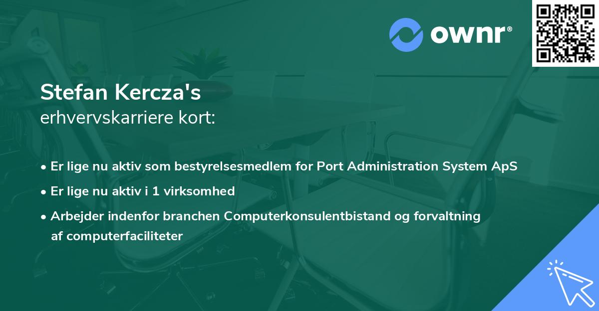 Stefan Kercza's erhvervskarriere kort