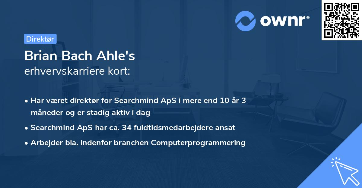 Brian Bach Ahle's erhvervskarriere kort