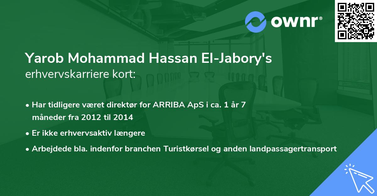 Yarob Mohammad Hassan El-Jabory's erhvervskarriere kort