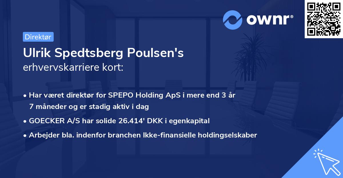 Ulrik Spedtsberg Poulsen's erhvervskarriere kort