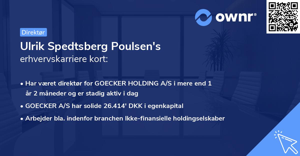 Ulrik Spedtsberg Poulsen's erhvervskarriere kort
