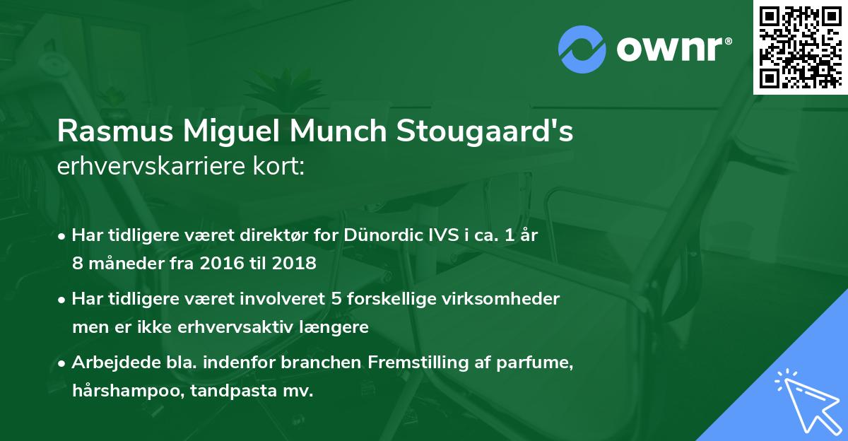 Rasmus Miguel Munch Stougaard's erhvervskarriere kort