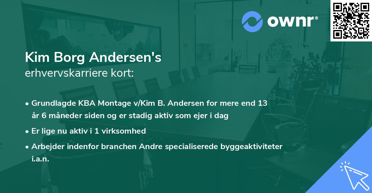Kim Borg Andersen's erhvervskarriere kort