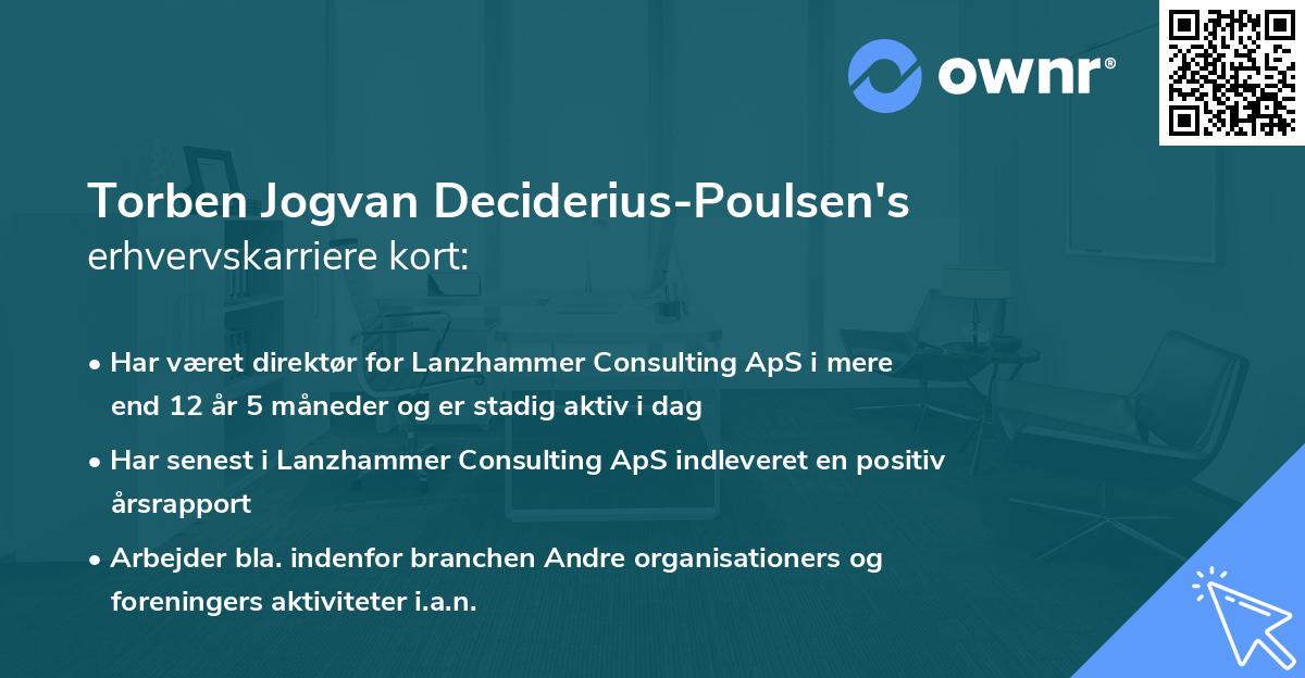 Torben Jogvan Deciderius-Poulsen's erhvervskarriere kort