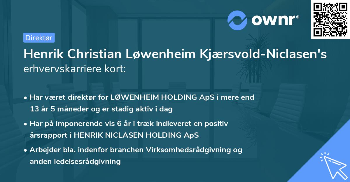 Henrik Christian Løwenheim Kjærsvold-Niclasen's erhvervskarriere kort