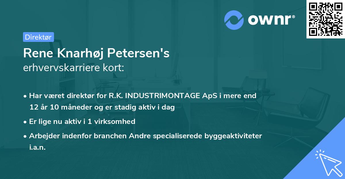 Rene Knarhøj Petersen's erhvervskarriere kort