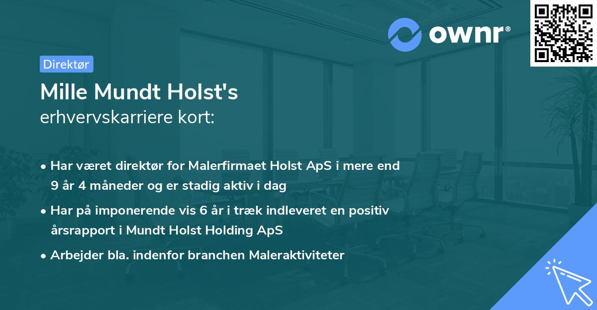 Mille Mundt Holst's erhvervskarriere kort